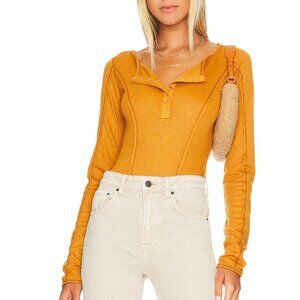 NWT Free People sloan bodysuit amber small